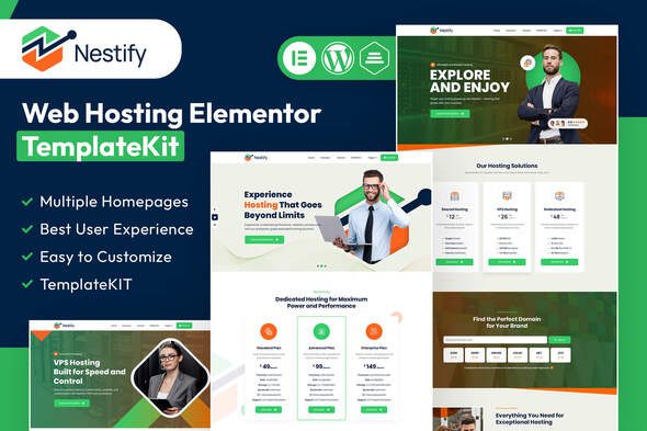 Nestify – Web Hosting Elementor Template Kit